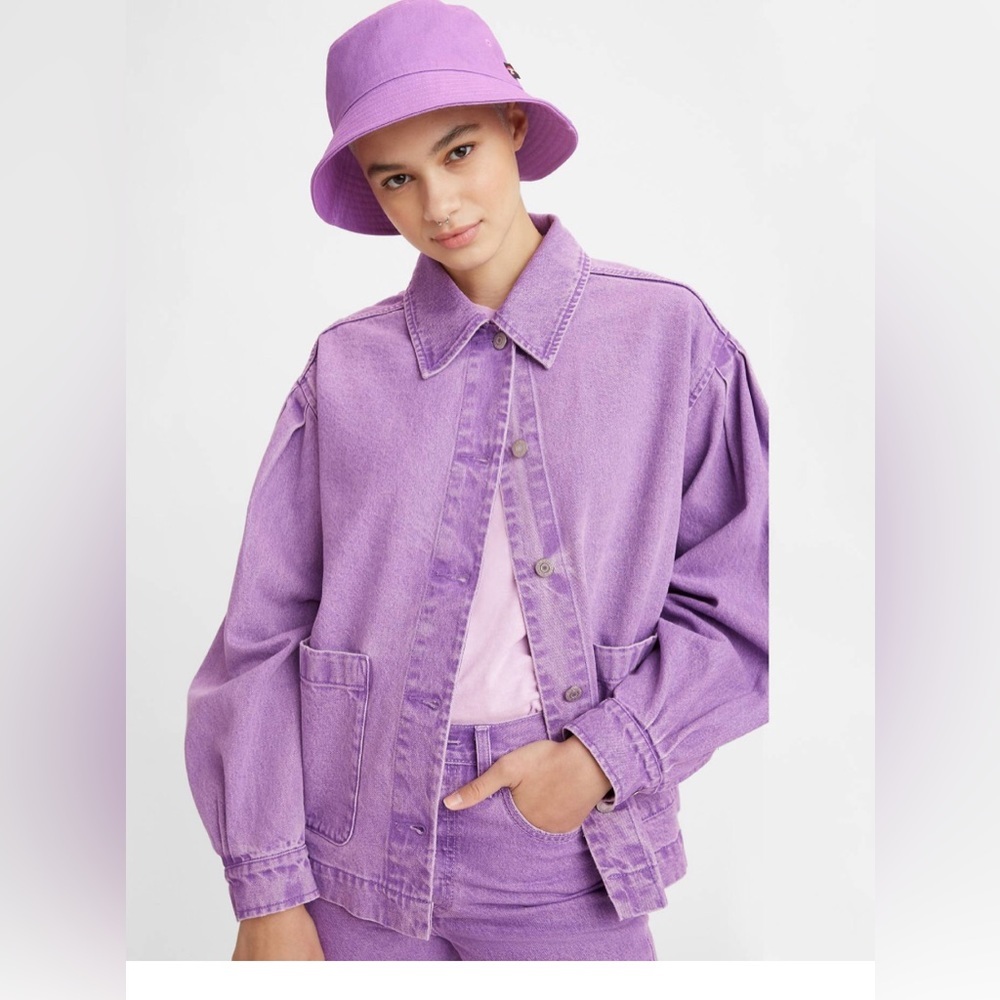Levi’s Purple Lavendar Botanical Dye Esther Modern Cotton Jacket size small new - Picture 5 of 5